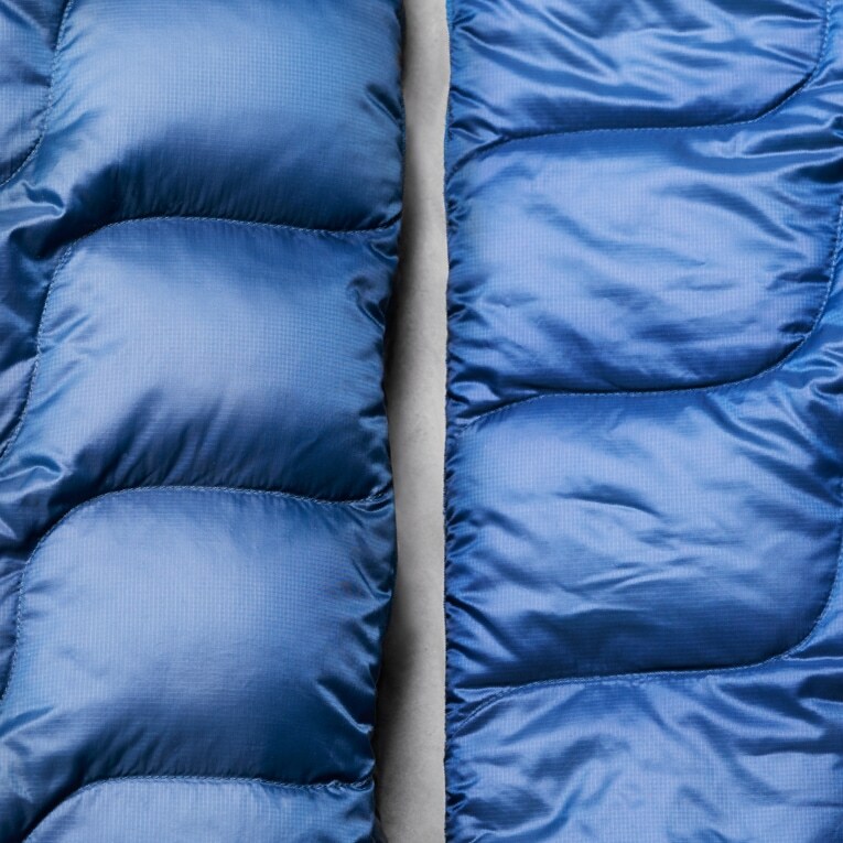 Blue down jacket