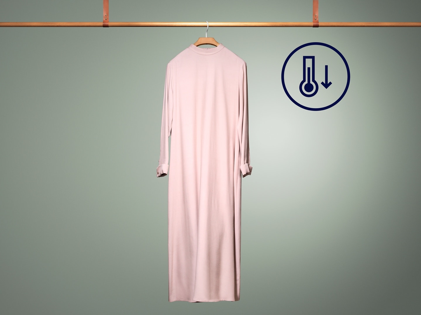 Pink dress on hanger