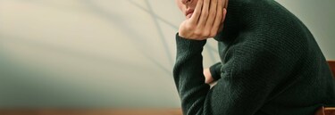 Men in green wool sweater
