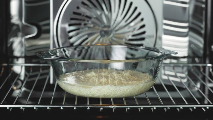Rice bowl in oven