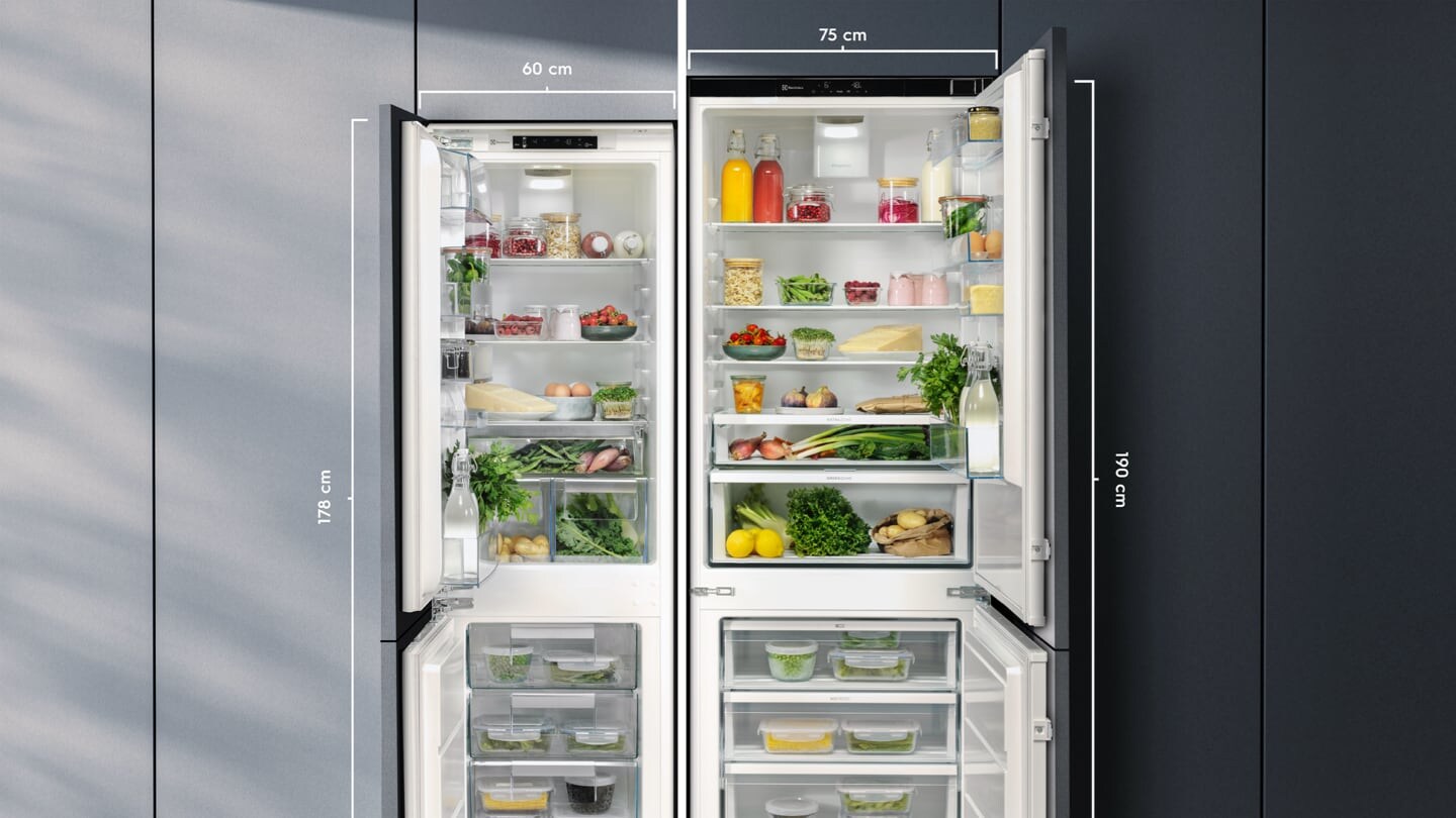 Opened fridge freezer