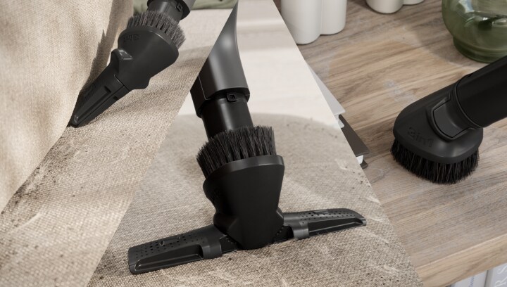 Close-up of different Electrolux vacuum nozzles