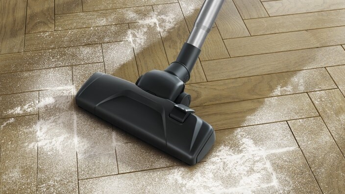 White dust on floor