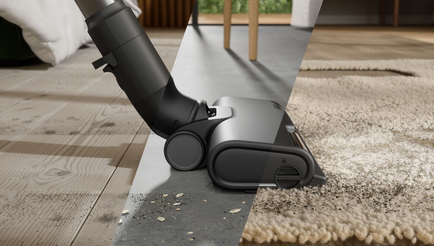 Vacuum nozzle against different floor types.