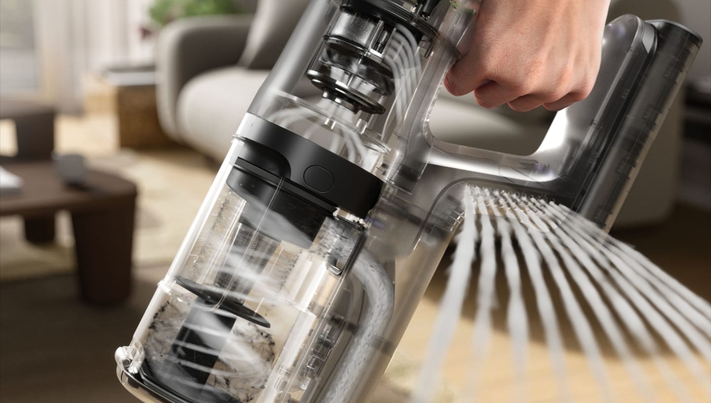 Close up image of a cordless cleaner.