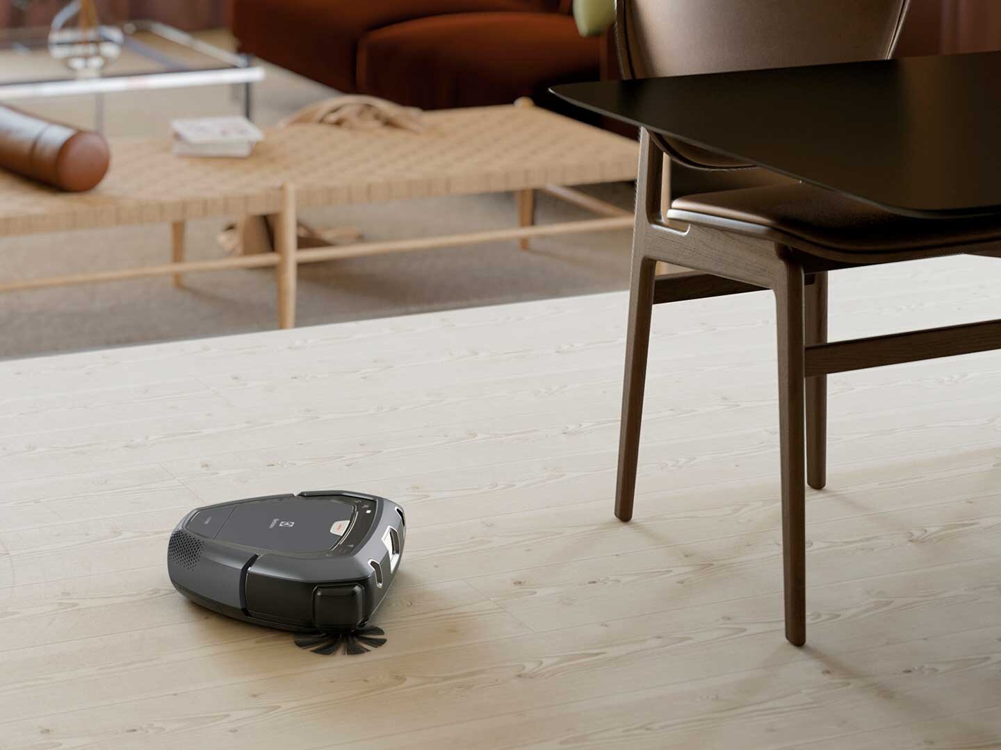 Robot vacuum cleaner in action